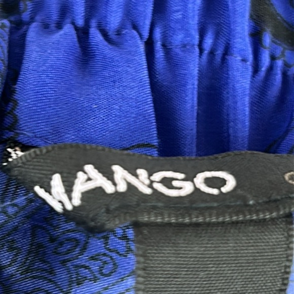 Mango Bohemian Paisley Floral Tie Waist A Line Pockets Maxi Skirt Small Blue - Picture 11 of 12